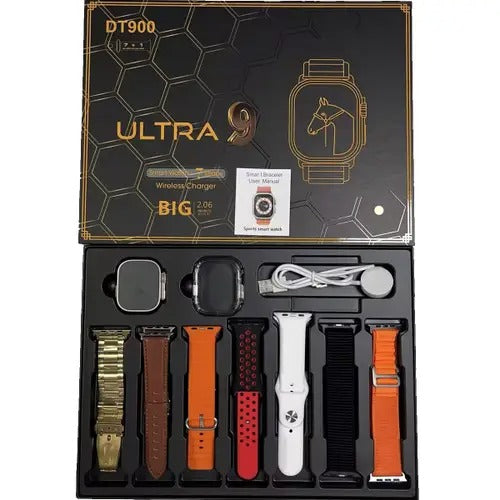 Dt900 Ultra 49mm Display Smart Watch With 7 Straps & Crystal Case